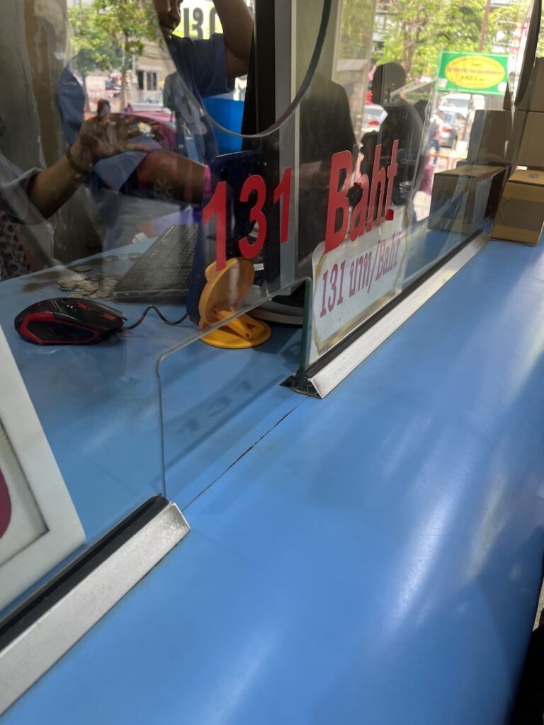 Buying a ticket in Bangkok for the Bus to Pattaya