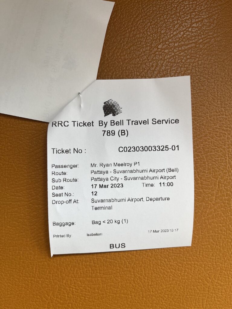 Bus from Pattaya to Suvarnabhumi Airport in Thailand