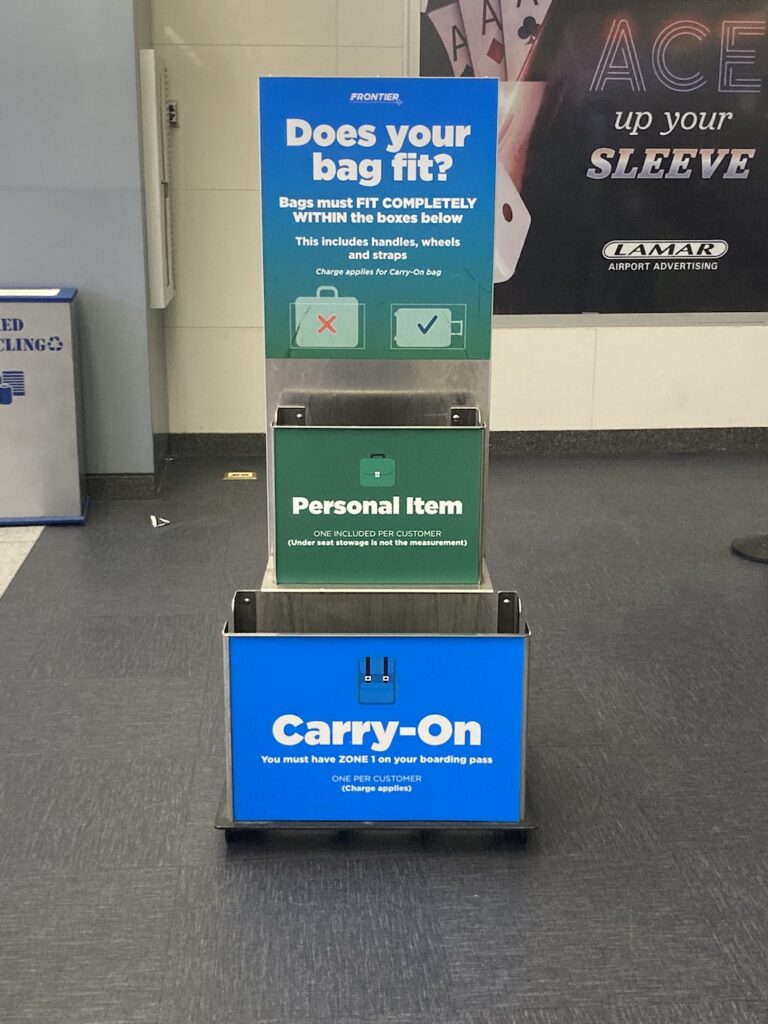 Frontier Airlines Bag Sizer