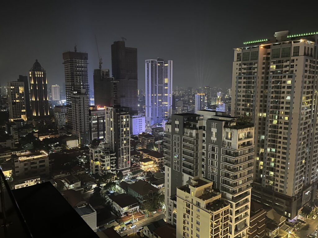 Scenic views of the skyline in Phnom Penh, Cambodia
