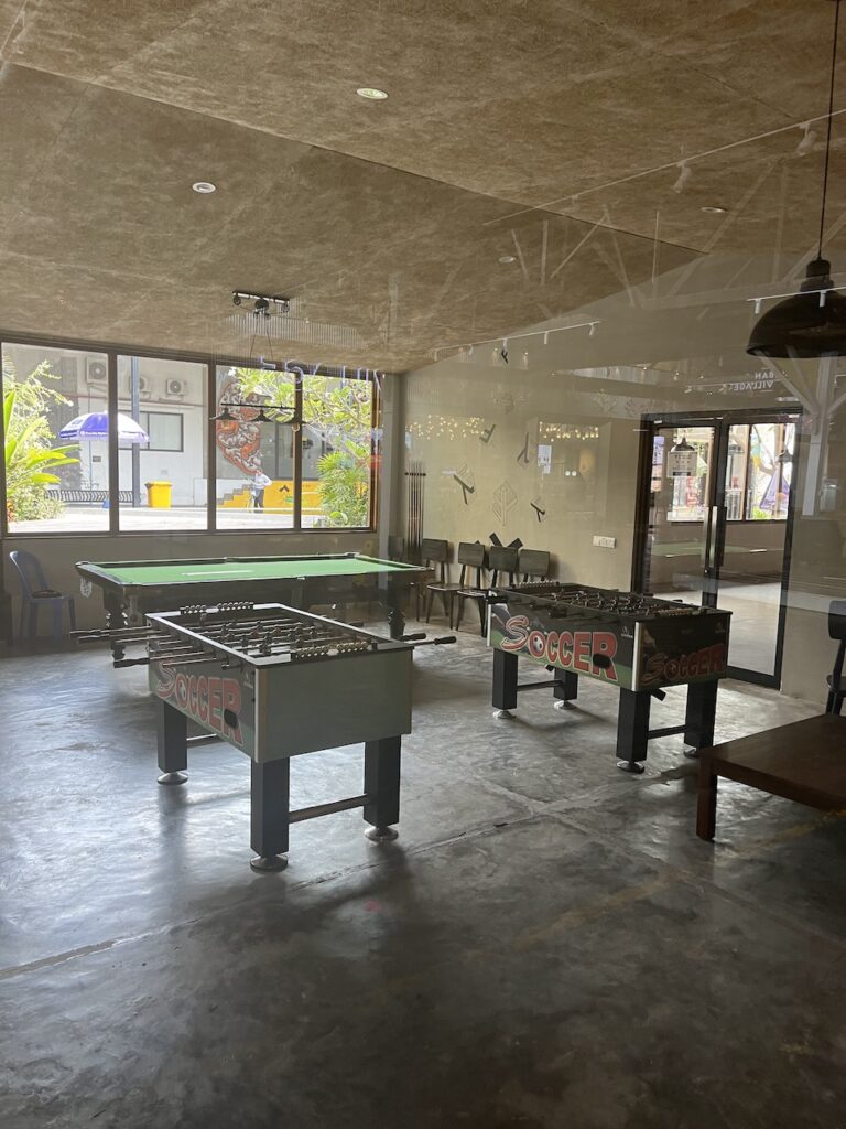 game room at factory phnom penh