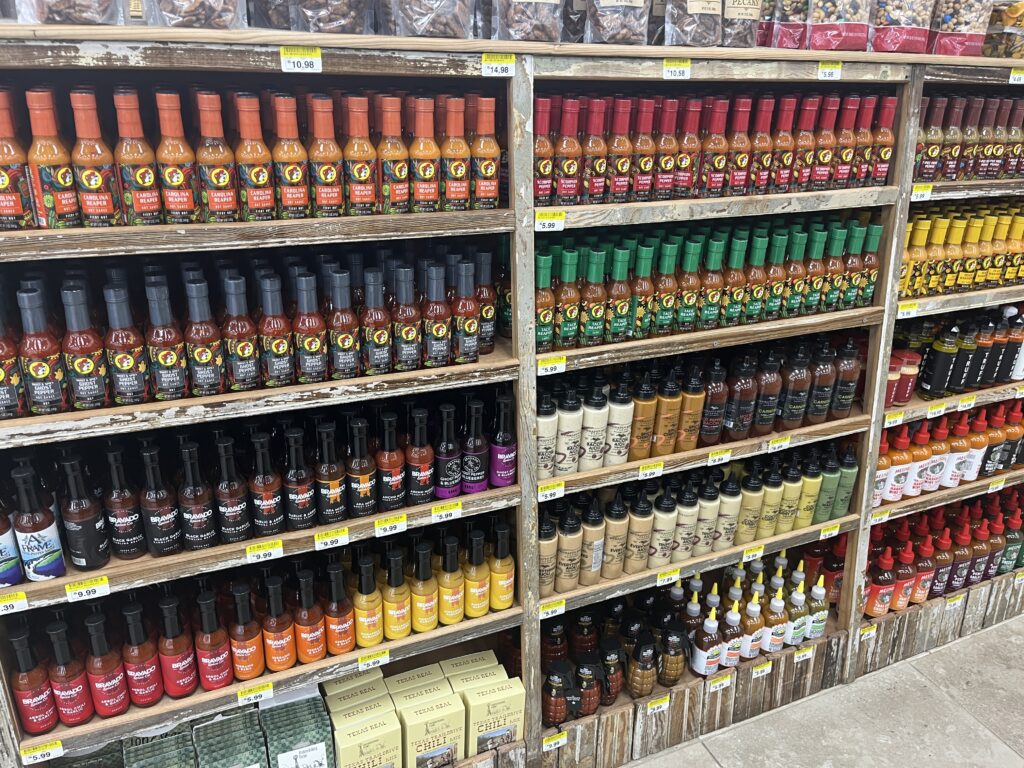 Snacks and food products in a buc-ee's store