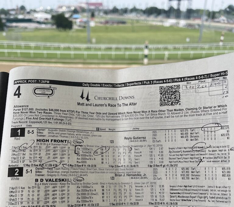 Horse race program page