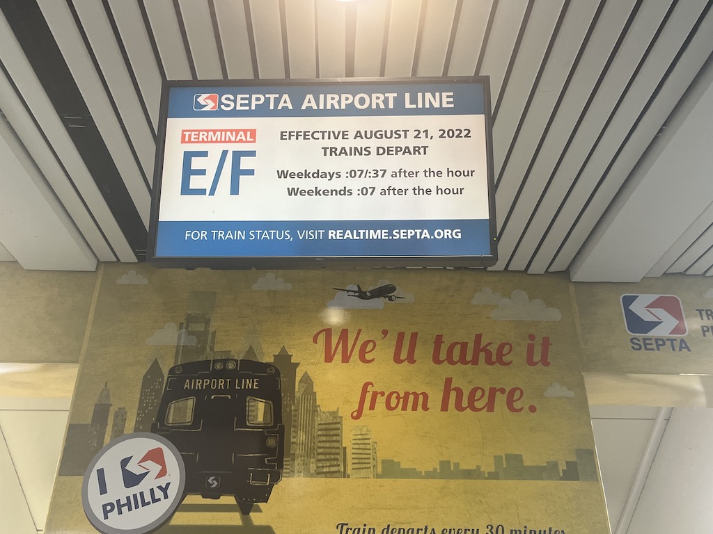 Taking a SEPTA train from Philadelphia International Airport to the beach
