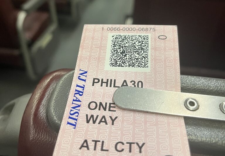 Proceeding from 30th Street Station in Philadelphia to Atlantic City, NJ