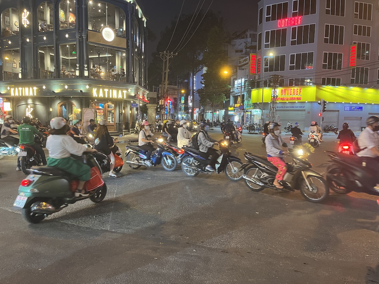 Ho Chi Minh Motorcycles at an Intersection