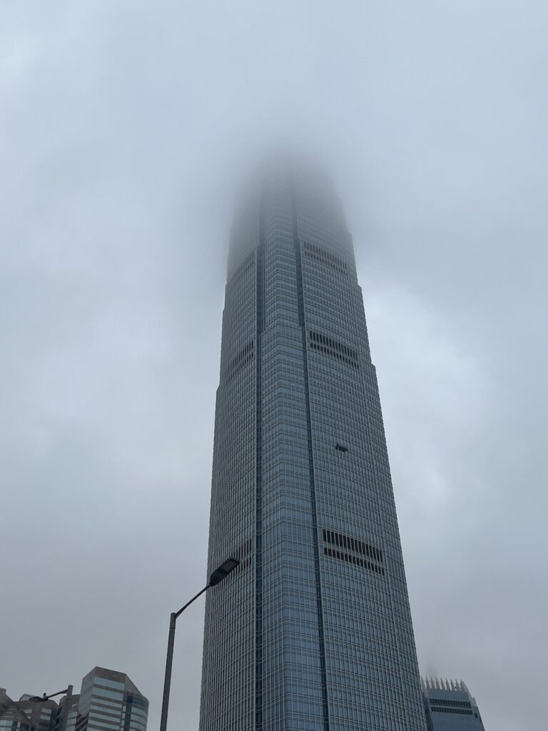 Hong Kong Skyscraper in the fog