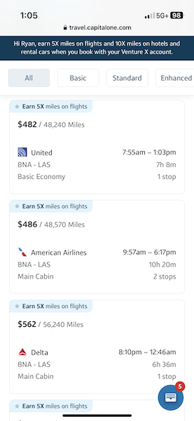 Venture X Flights