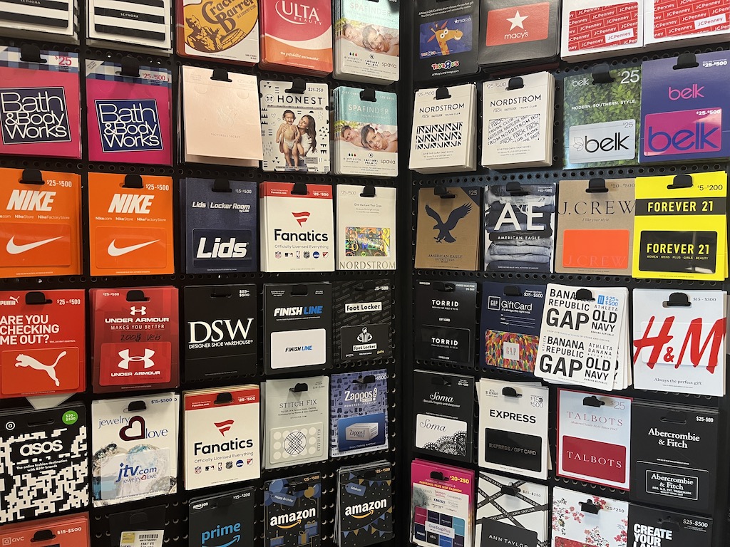 Points and miles gift cards