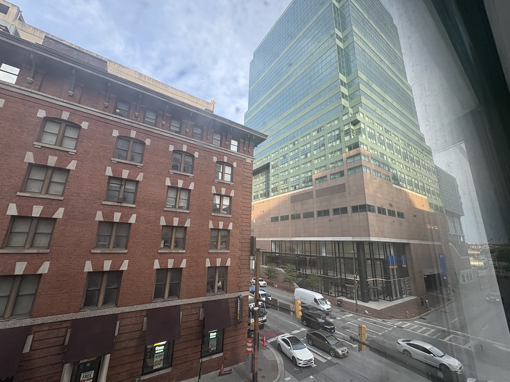 View of a much nicer hotel